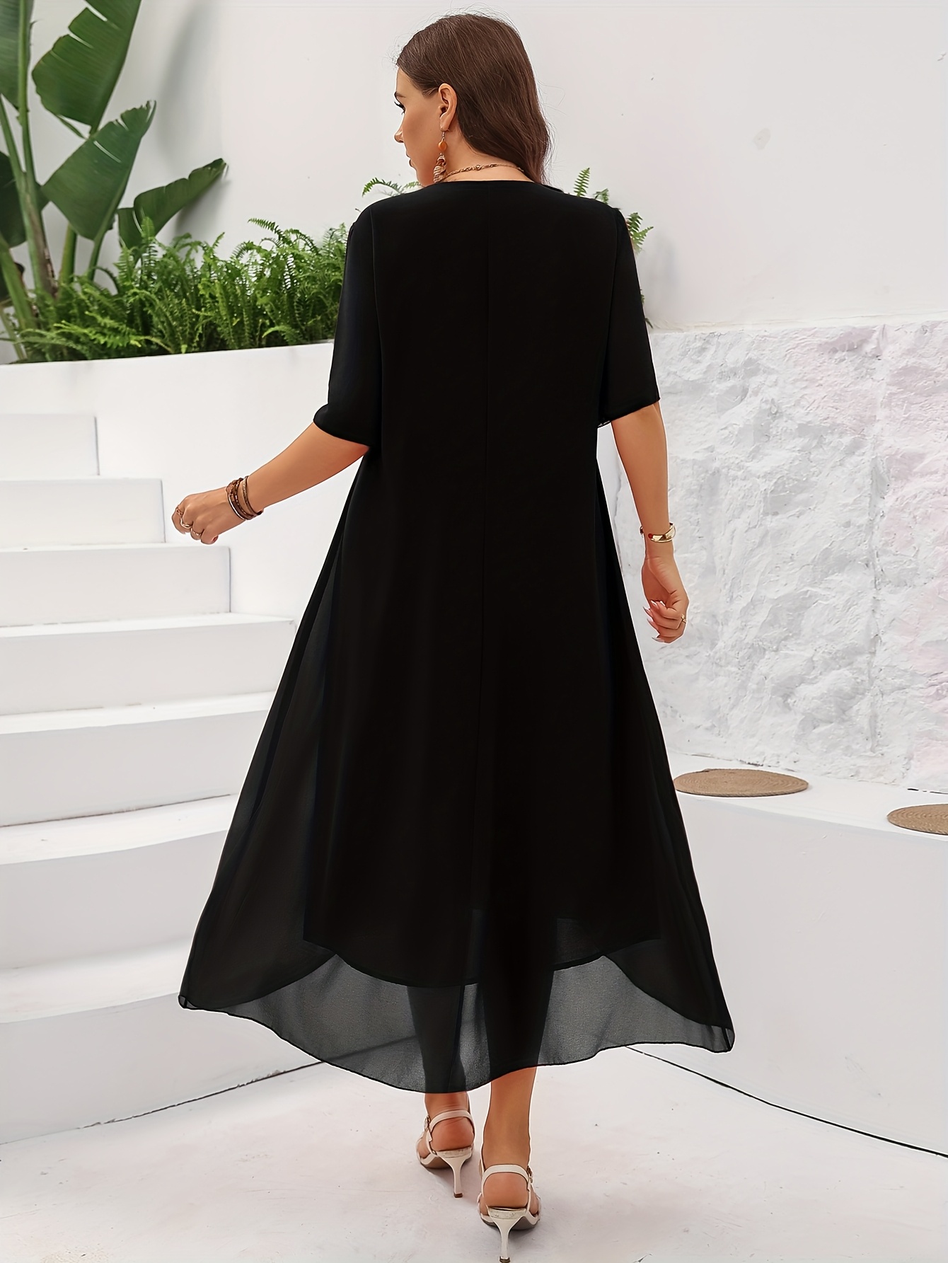 plus size new minimalist fashion chiffon 2 in 1 - Temu Austria