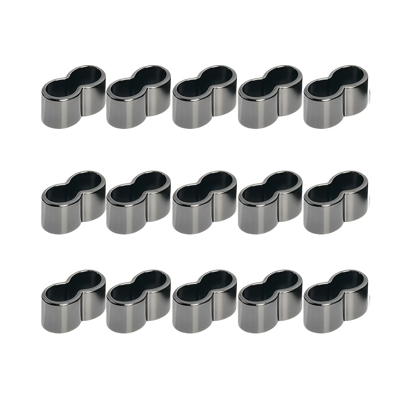 TEMU 15pcs Serre-câbles en de de 8 , clips de butée à double trou en métal, boucles de réglage de cordon antidérapantes pour vêtements, sacs, de