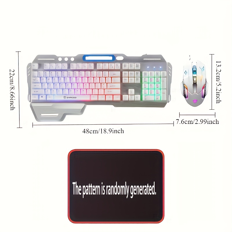 Bekabelde gamingtoetsenbord- en -muisset met muismat