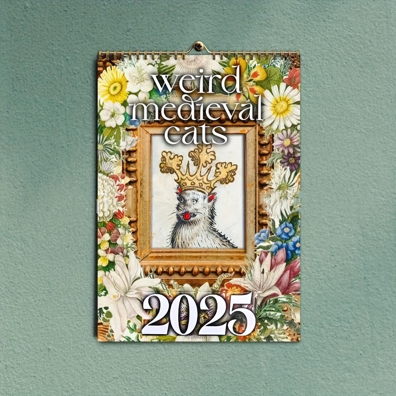 

1pc Weird Medieval Cats Wall Calendar, Weird Renaissance Cats, Unique And Humorous Wall Calendar, Home Or Office Decor