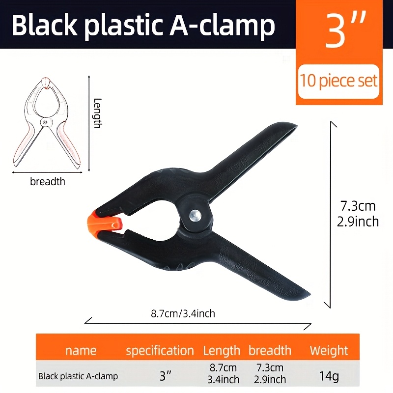 TEMU 5 Pack/10 Pack Airaj Plastic Spring Clamps, Heavy Duty Spring Clips For Woodworking, Backdrop Clips For Backdrop Stand, Photography, Home