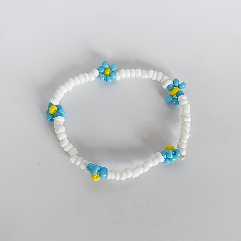 Fashionable Bohemian Style Colorful Rice Bead Elastic Bracelet