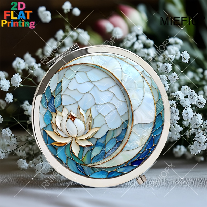 TEMU Espejo de maquillaje portátil 2D de 1 pieza, espejo plegable de para retoques fáciles en cualquier . Es para cualquier persona . Su diseño