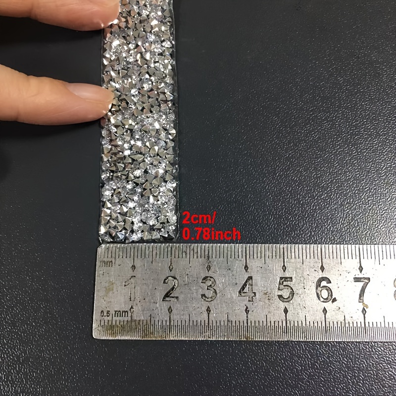TEMU 3 Yards Of Self-adhesive Rhinestone Ribbon, Art Projects, Sparkle To Wedding Parties, Car Decorations, And Phone Embellishments