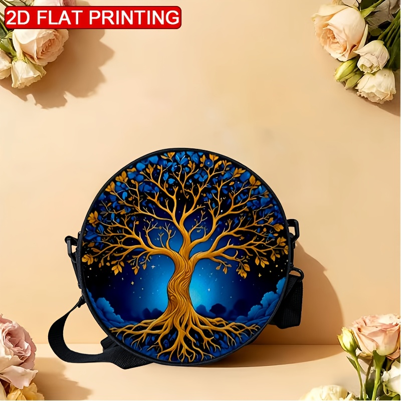 TEMU Women's Shoulder Bag Starry Blue With Of Design 2d Printing, Adjustable Shoulder Strap, Zipper Closure, Backpack Style | Casual And Fashionable