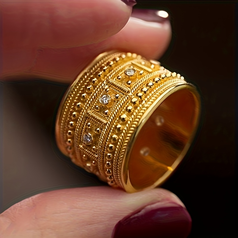 Vintage Ethnic Synthetic Zirconia Anniversary Ring