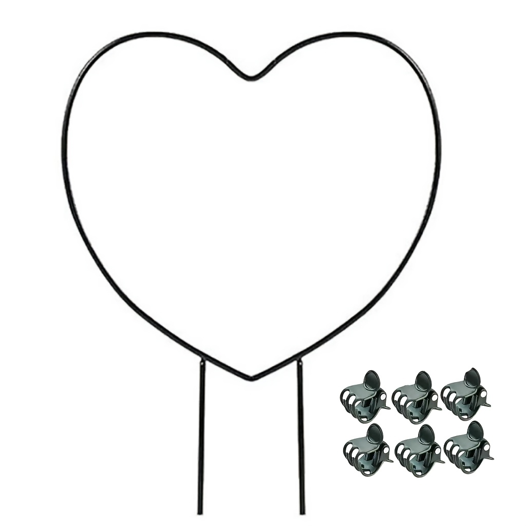 TEMU Support pour plantes grimpantes de cœur, 1 support pour plantes en pot avec 6 pinces à plantes, convient intérieurs et extérieurs. Les plantes