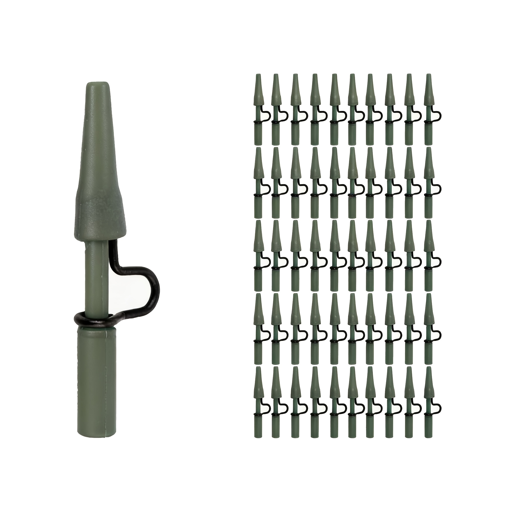 TEMU Set da 50 pezzi di accessori da pesca in stile per con nodo triplo di posizionamento, esca, imbastitura a inversione di , clip per piombi,
