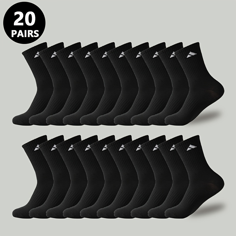 20-Paar Heren Atletische Crew Sokken - Zware Gevoerde Gym, Hardloop- en Workout Sokken