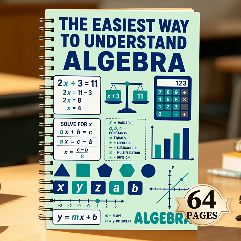 TEMU Derivation Manual To Help Important Mathematical Formulas, 64-page Mathematical Formula Exercise Book, Suitable For Algebra Note Learning,