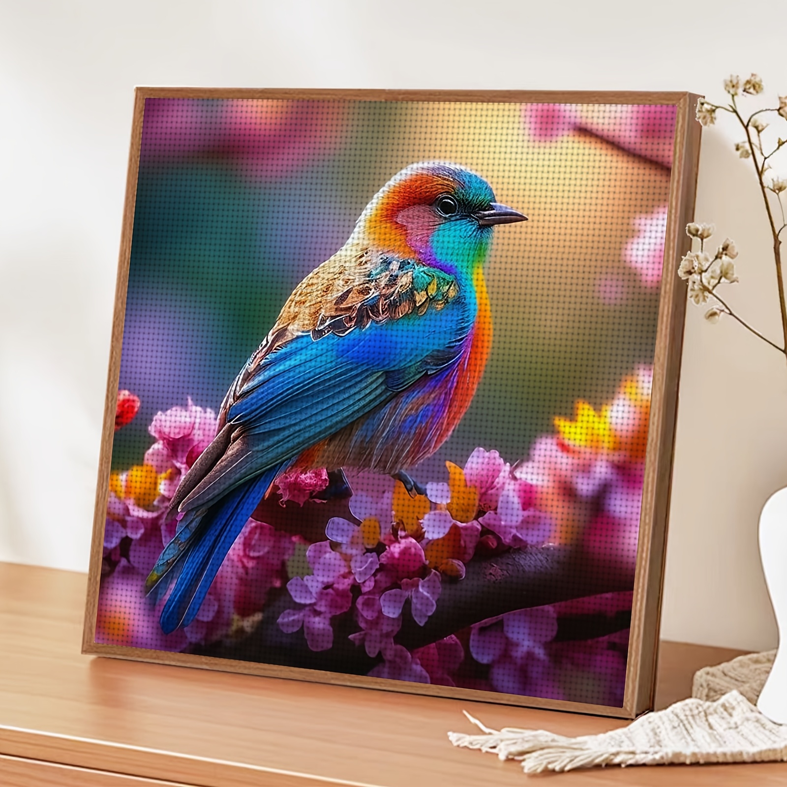 11CT/14CT Printed Cross Stitch DIY Kit, Colorful Bird Design