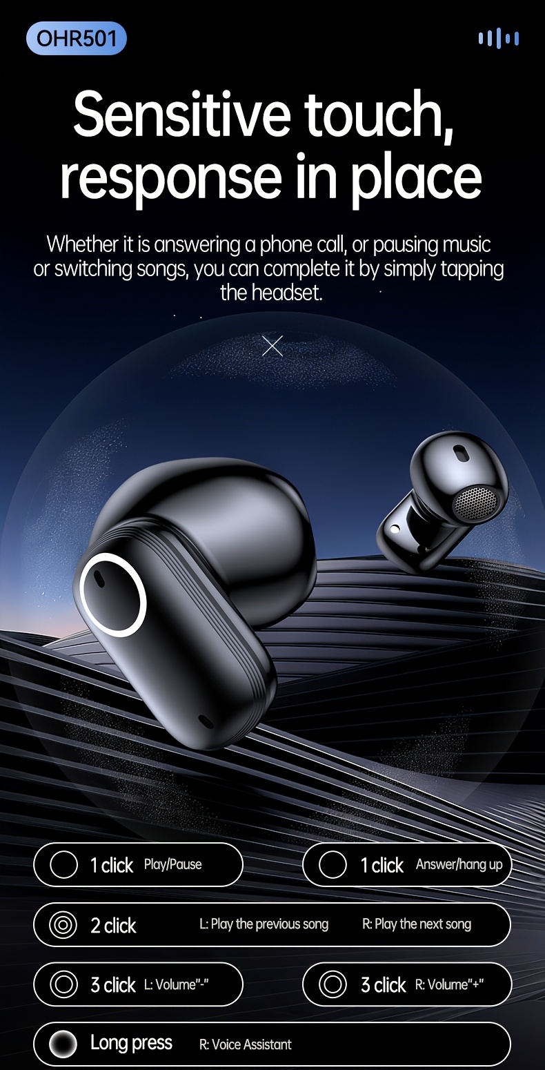 Wireless Earbuds, Wireless 5.4 Bass Stereo Headset | with Noise Cancelling Microphone, LED Display, Touch Control, Pure Bass Sound, Suitable for Laptop, Mobile Phone, Exercise, Gift Recommendations | by ACER