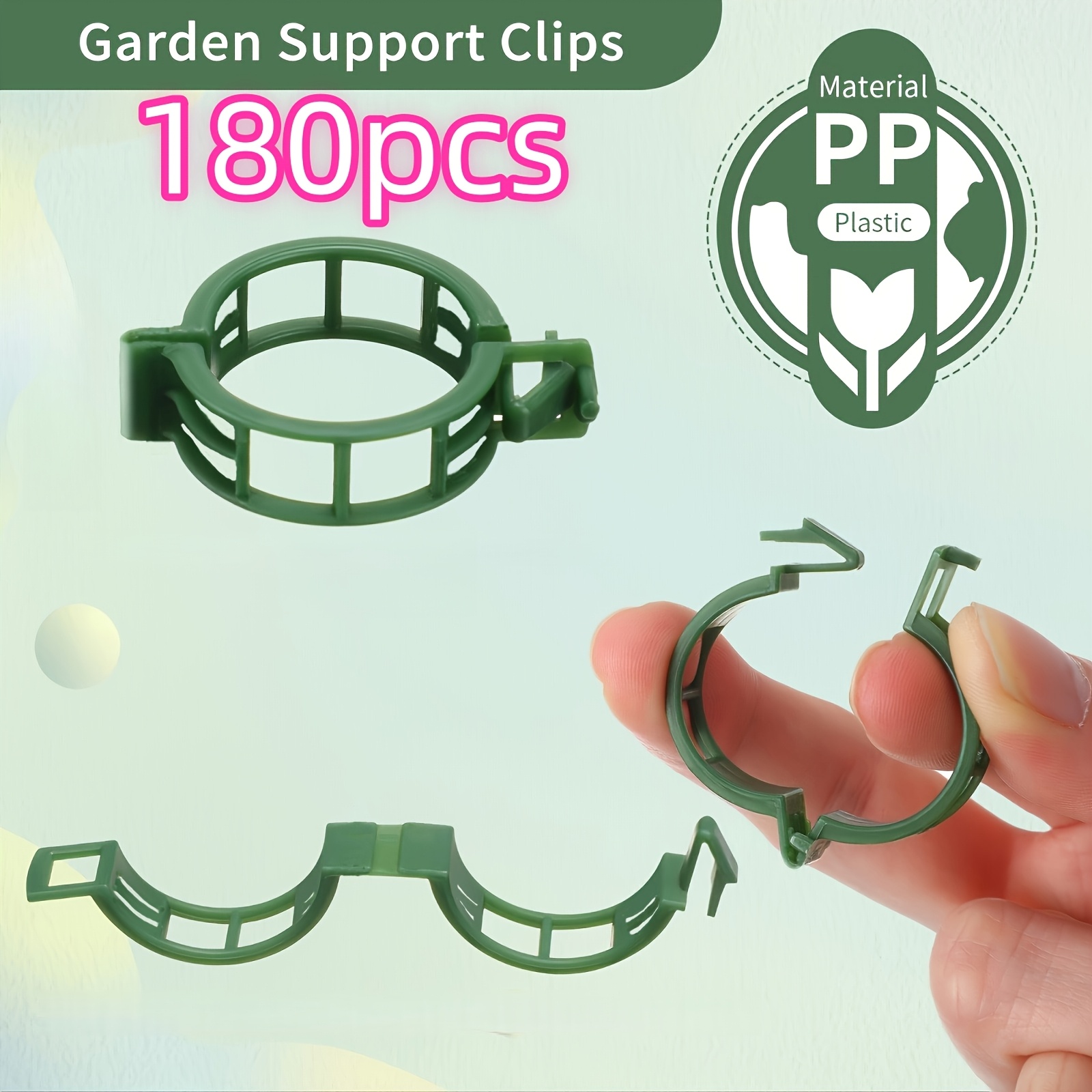 Image of 180pcs Tomato Clips For Climbing Plants, Plastic Trellis Plant Support Clips For Garden, Reusable Clips For Supporting Grape Tomato Vine And Vegetables Plants To Grow Upright Makes Plants