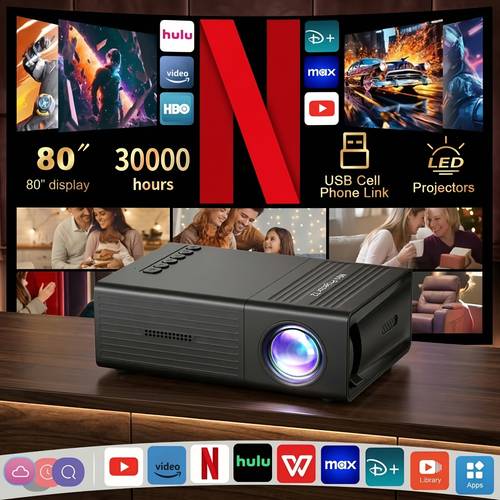 home theater projector supports 1080p for living room compatible with phone tablet tv usb input local 240p as the for travel camping and mothers day gifts