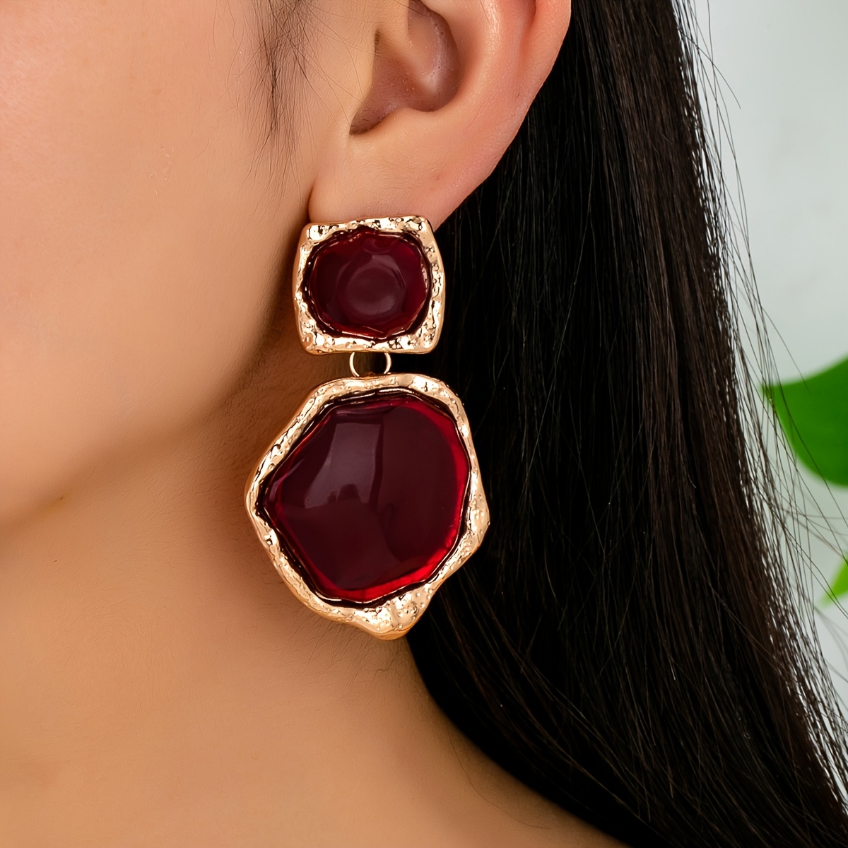 TEMU Paire de boucles d'oreilles géométriques pour femmes, grande taille, style et tendance