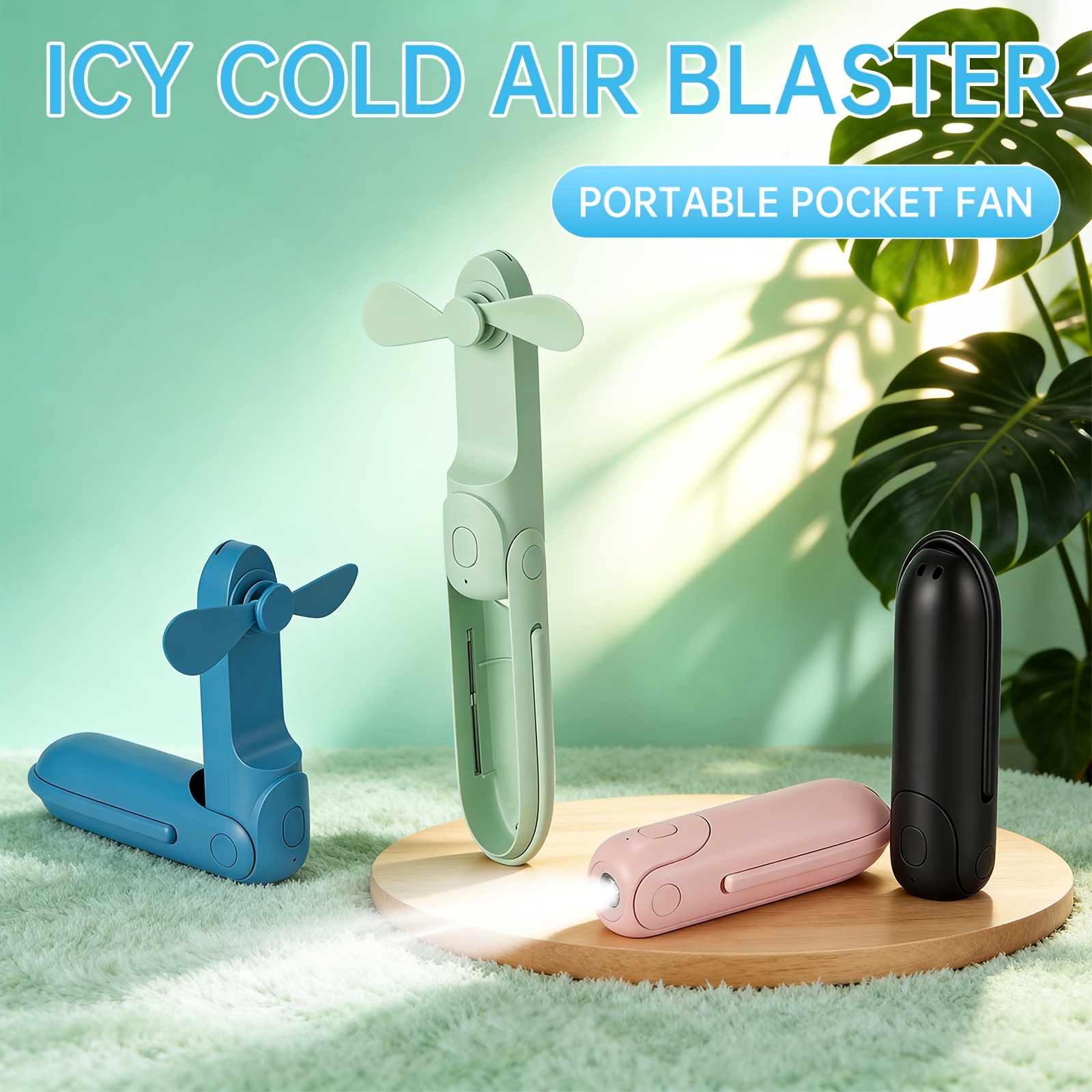 [Handheld Desktop Dual-Use] Small Fan USB Charging Portable Super Quiet Strong Wind Mini Portable Handheld Fan Foldable Desktop Dormitory Office Car Home Cooling + Mobile Phone Battery Life + Night Lighting + Power Bank