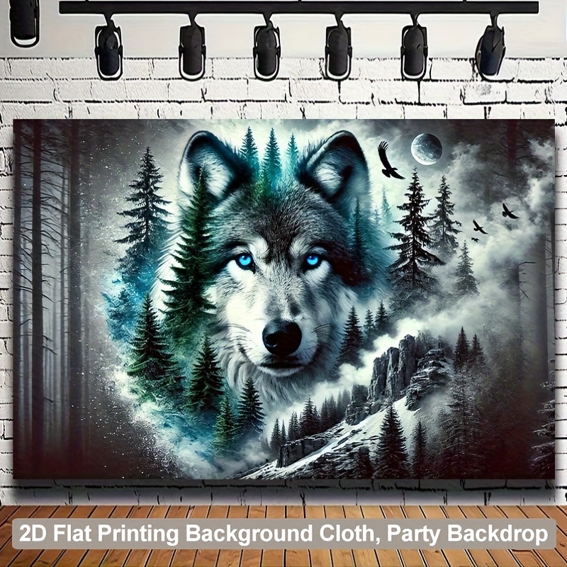 Wolf Tapestry Mysterious Forest Wall Decor For Living Room_voghion.com