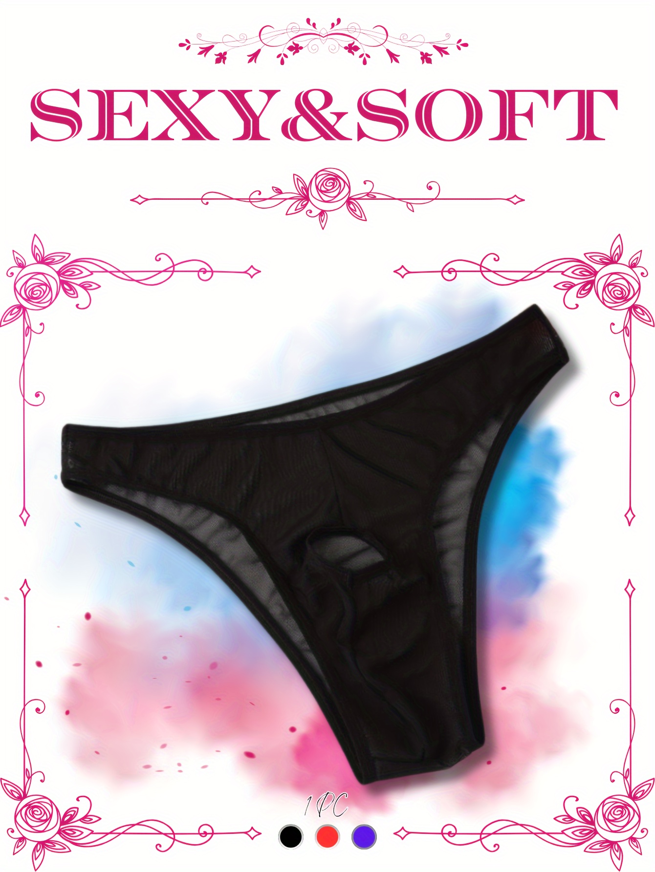 Women's See Through Panties High Elastic Mesh Underwear Fishnet