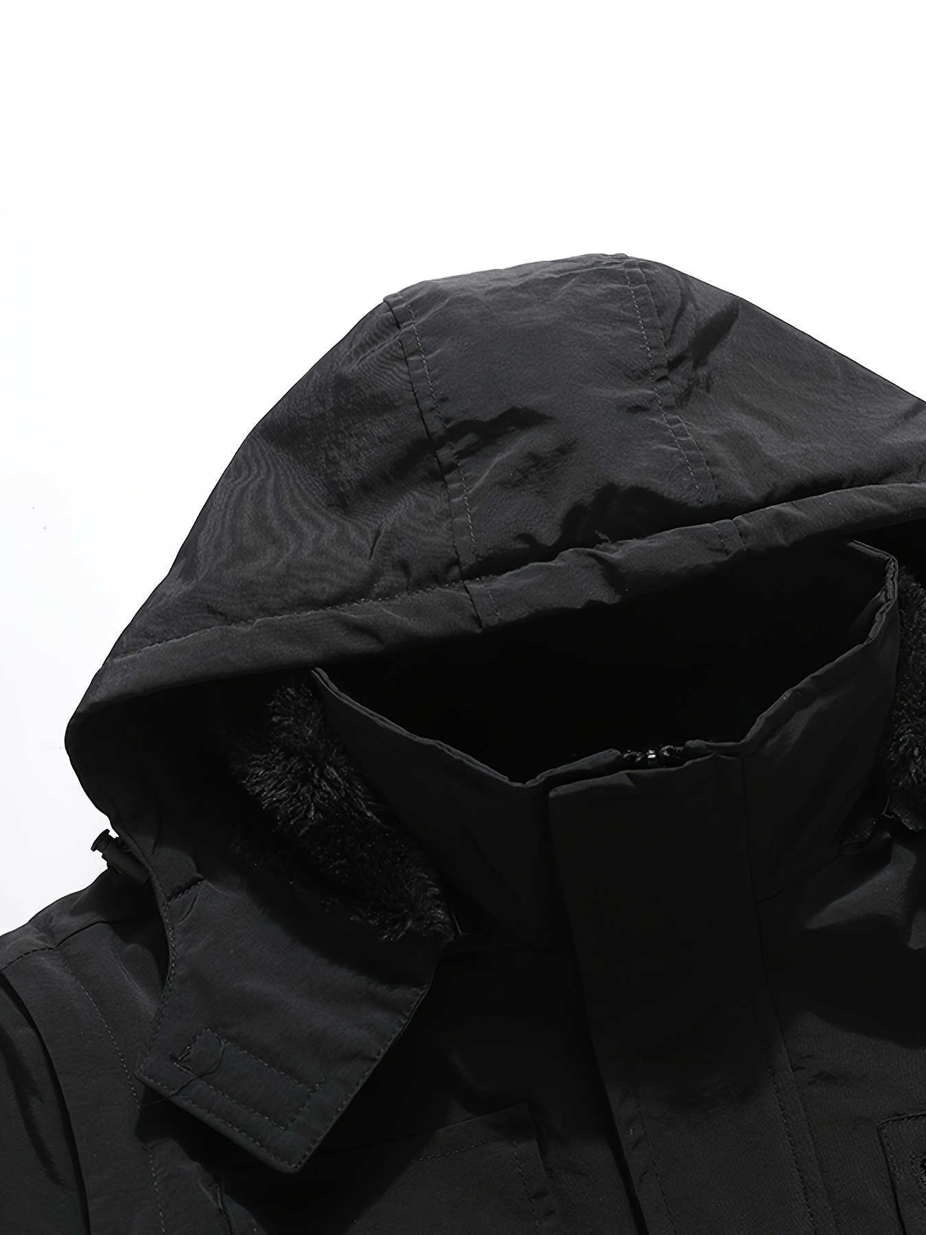 Men's Functional Style Jacket with Thickened Hood and Multi-Pockets