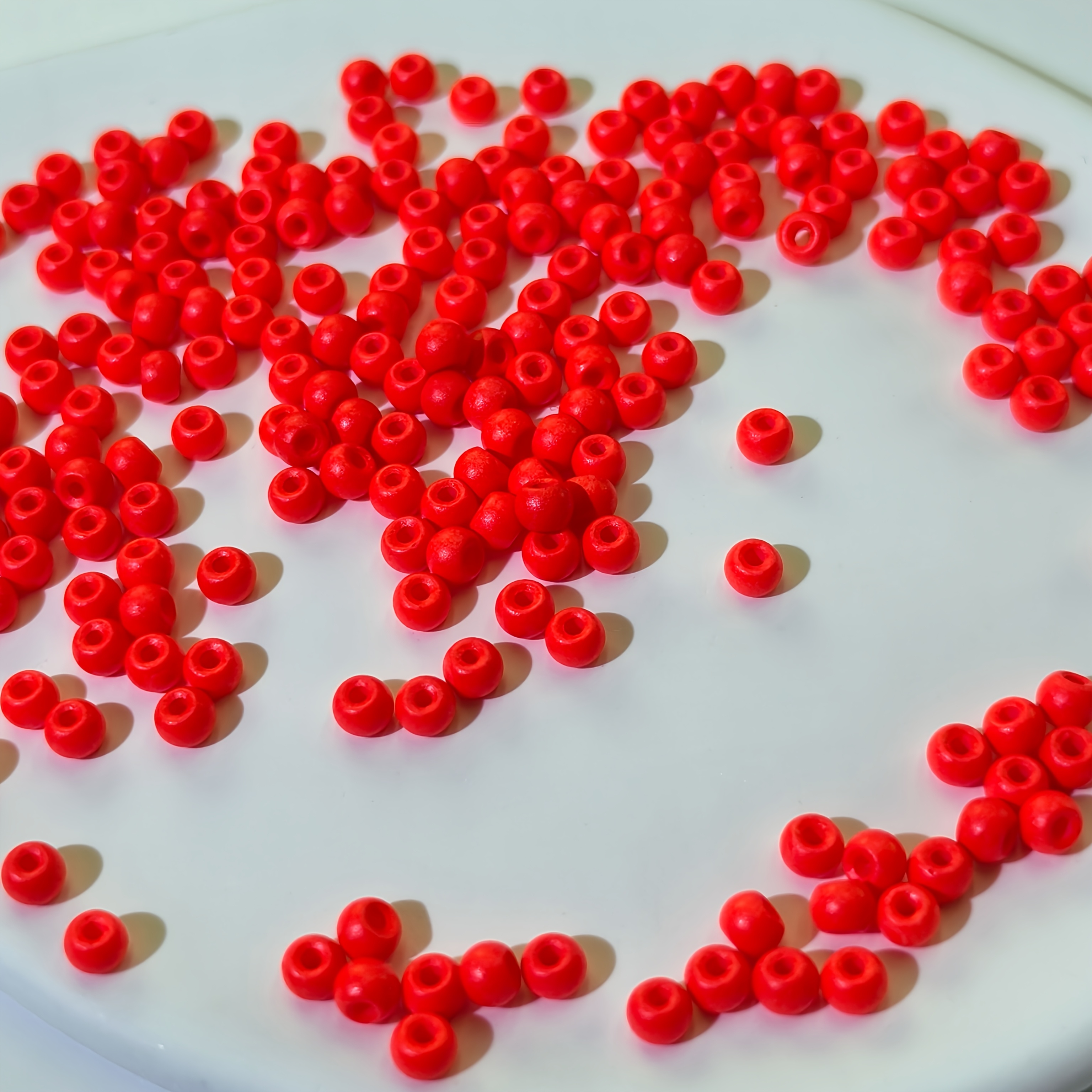 25G Solid Color Enamel Glass Round Beads, 4Mm