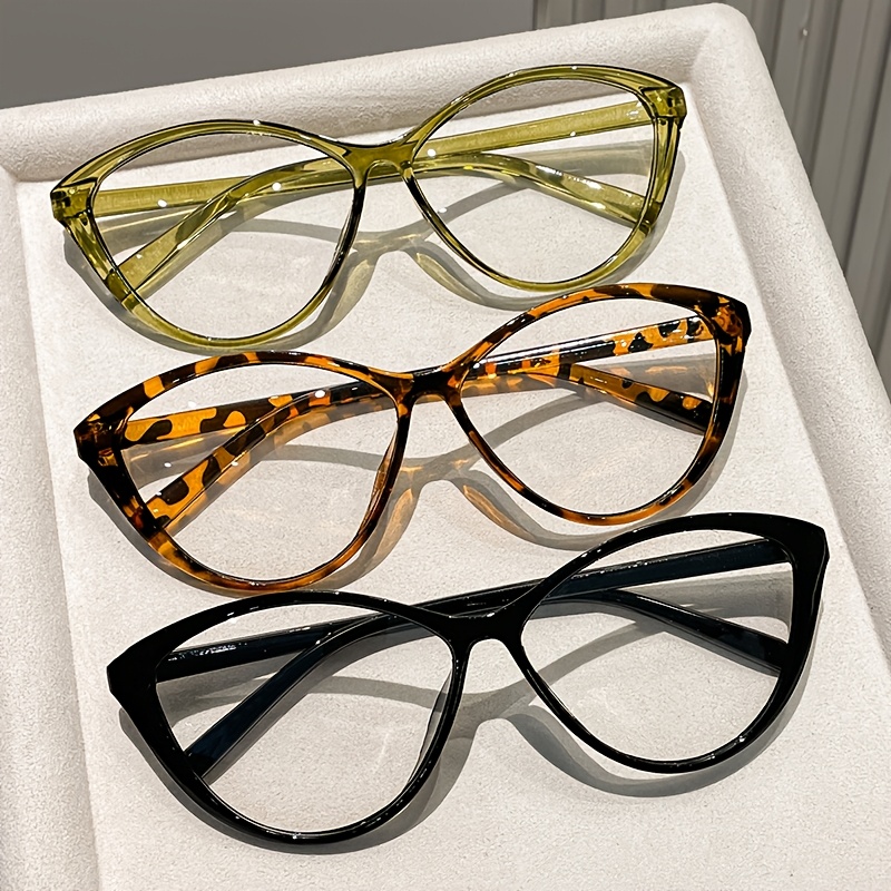 TEMU 3pcs 3pcs Vintage Cat-eye Glasses Suitable For Daily Wear, Eyewear With Retro Cat-eye Frame, Lightweight For Street Photography, & Fashion,