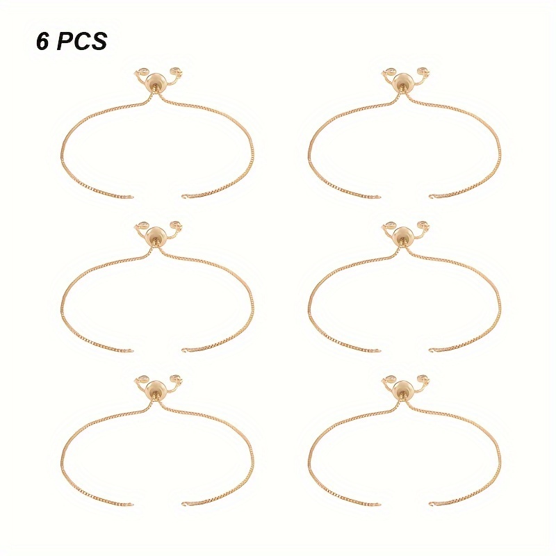 

6pcs Adjustable Slider Bracelet Slider Extender Box Chains For Jewelry Making Diy