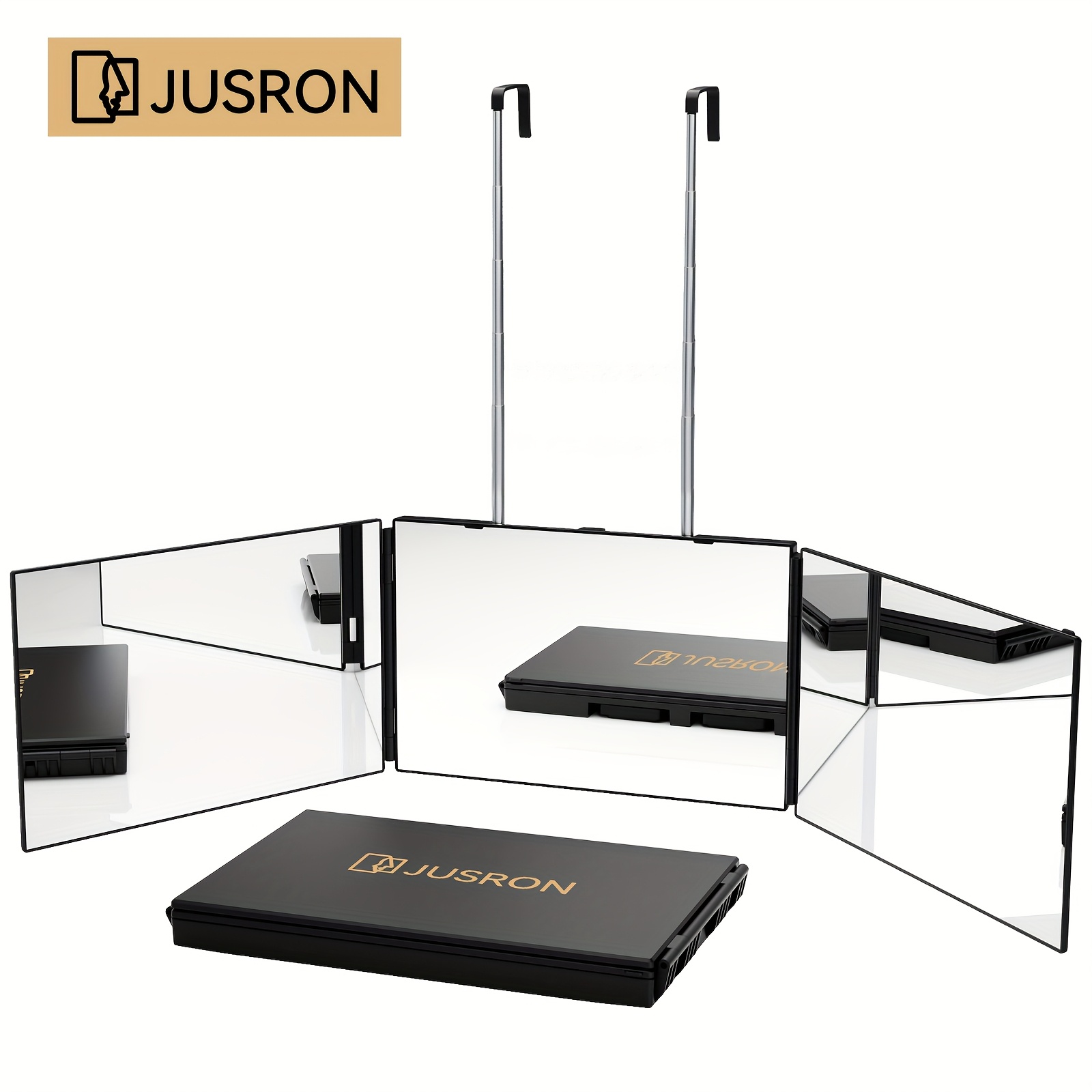 Image of Portable 360° Rotating Mirror With Hd Glass Suitable For Travel, Self-cut, Plastic Frame For, Gym, Bathroom - Transparent Mirror For Daily Use, Gift For (no Led)