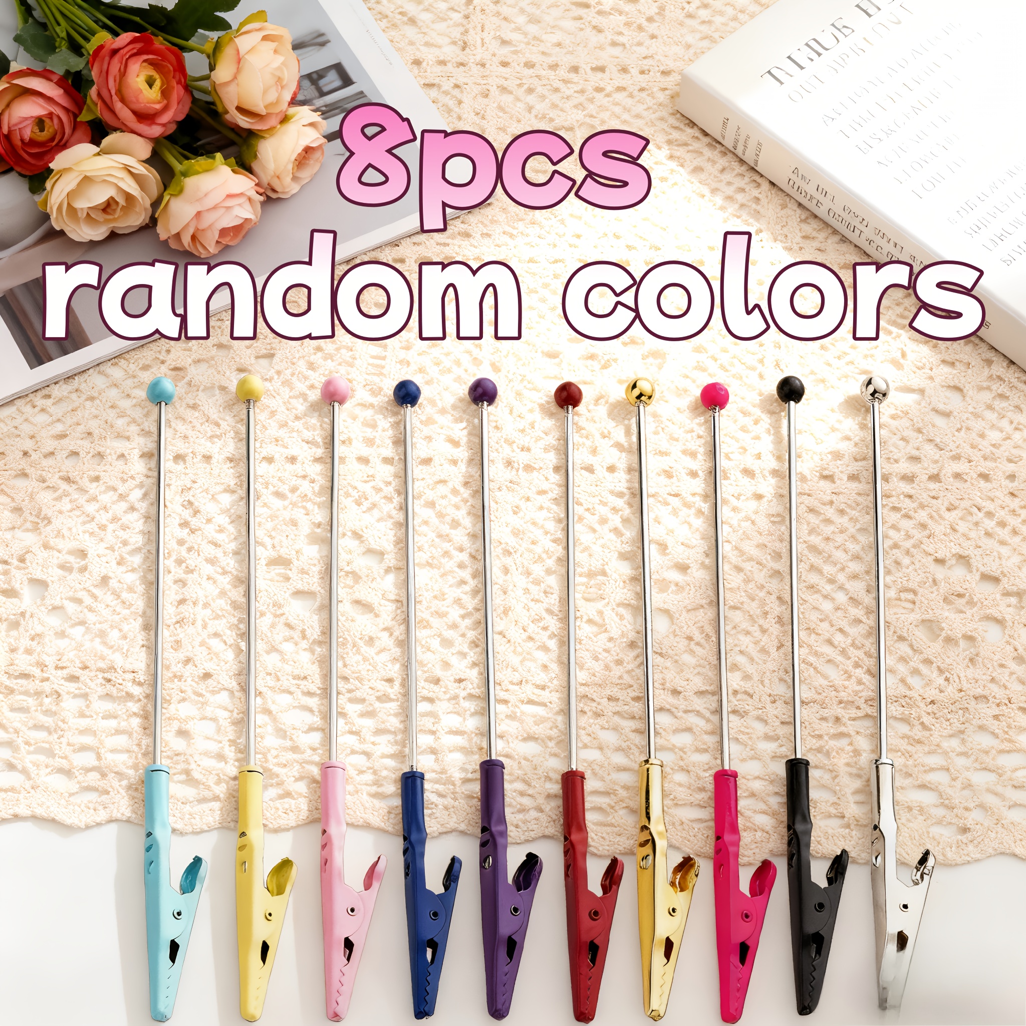 TEMU Luminous 8pcs Random Colors Crocodile Clips, , Creative Craft Essentials, Portable And Durable Clamping Tools, Suitable For Small Gifts And
