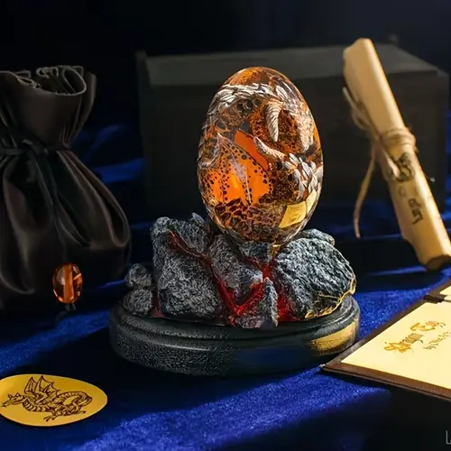 graduation gift lava dragon egg resin sculpture fantasy inspired decor with golden accents home office versatile indoor outdoor use no power required indoor decoration decorative sculpture ornate design