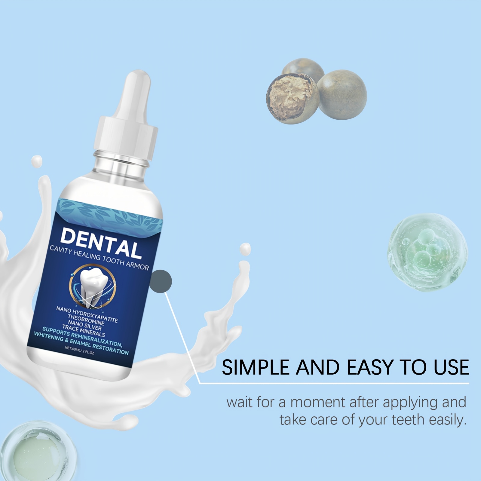 ORALHOE Natural Tooth Care Liquid - 2.03oz - Gentle and Non-Irritating for Daily Oral Hygiene, Supports Enamel Care, Portable for Travel · Ideal Valentine'S Day Gift