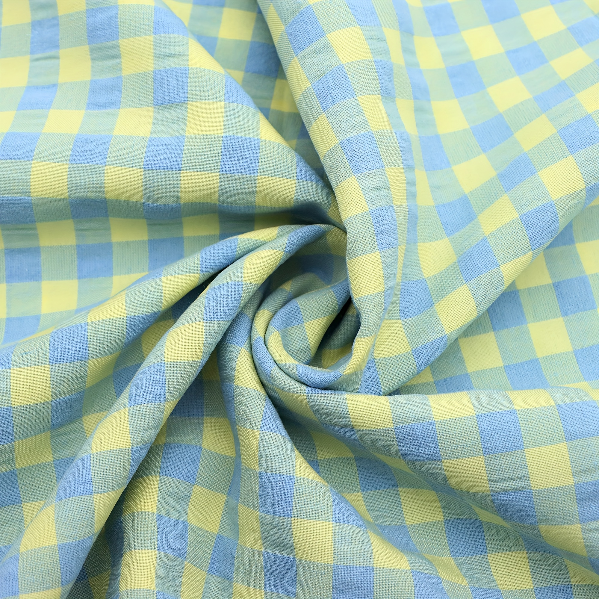 TEMU 1pc Precut Vintage Grid Lightweight Fabric,-55.12x19.68inch(140x50cm) Dyed Checked Craft Fabrics Diy Handmade Projects Fabric For Quilting
