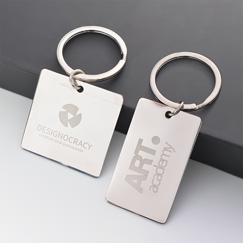 

A Set Of 10pcs Laser Blank Double-sided Stainless Keychain Label Label Handmade Laser Engraving Diy Handicrafts