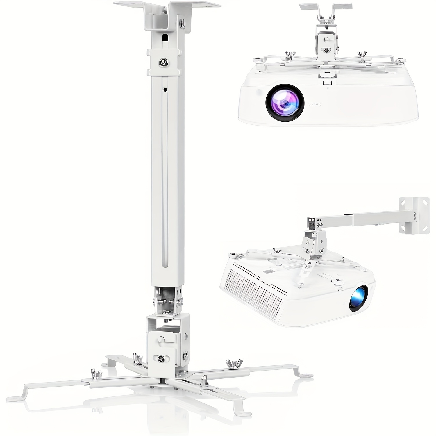 Temu – TEMU Ceiling Mounted Projector Bracket, Compatible With Projectors, Lcd/dlp Projector Bracket, With Adjustable Angle Height And Extendable Arm – 40