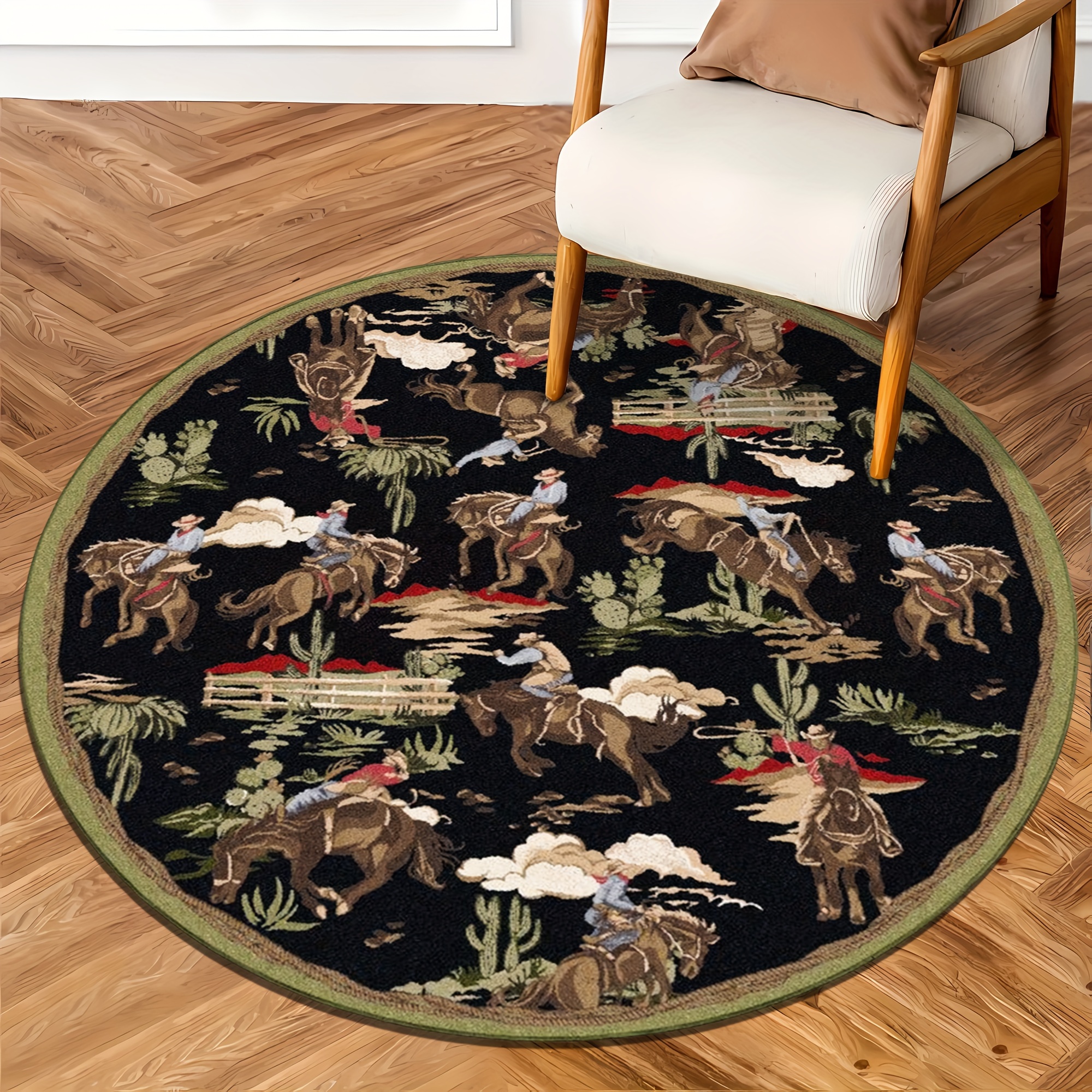 

1pc Round Rug - , & , For , , Study - Foam Mat