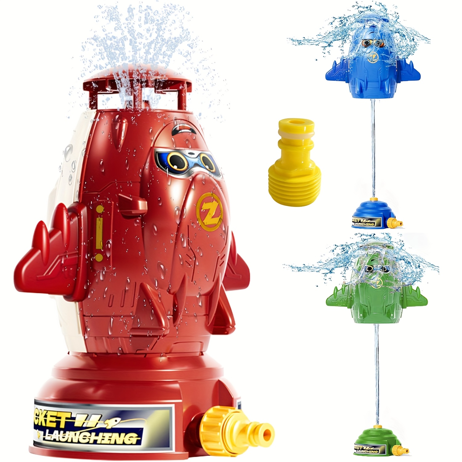 Kids Sprinkler Toy with Adjustable Nozzle Red & Yellow