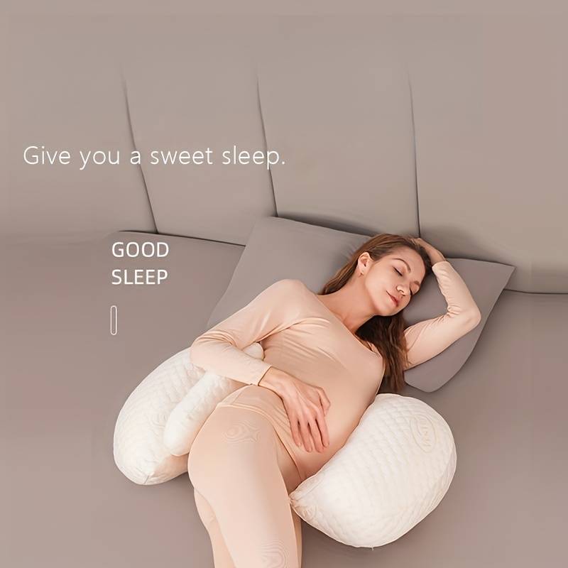 H-Shaped Pregnancy Pillow For Side Sleeping - Adjustable Maternity Body Pillow With Detachable Cover