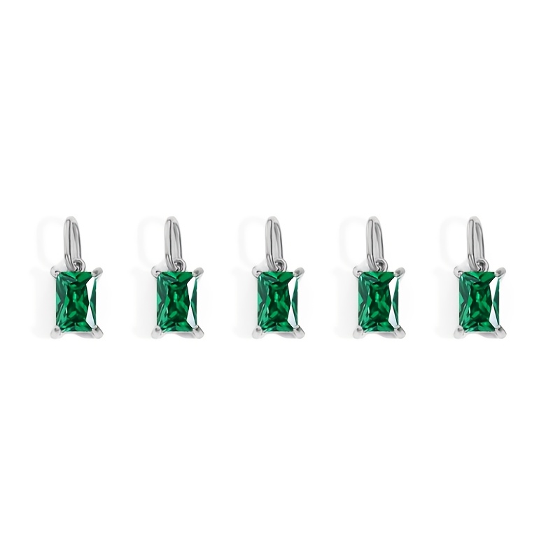 5pcs Women's Easy Stainless Steel Rectangular Zirconia Pendant Set