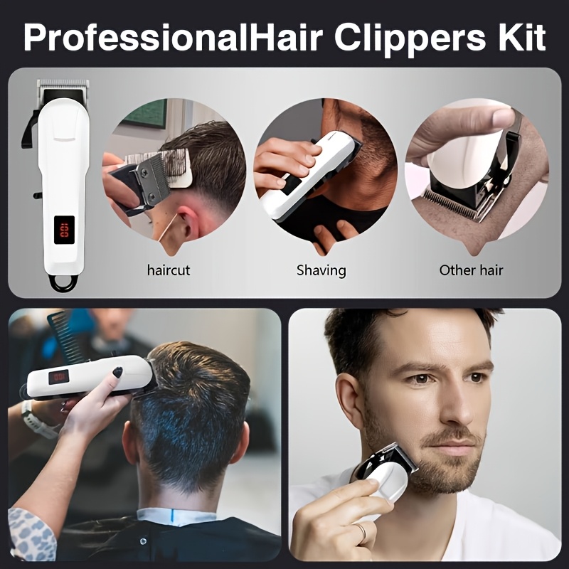 Máquina de Cortar e Aparar Cabelo Elétrica Recarregável Masculina13. 7