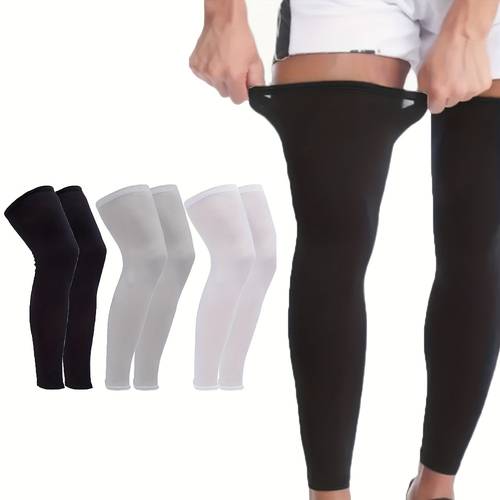 2 6pcs unisex fiber fabric leg sleeves cooling leg sleeves breathable outdoor running sleeves