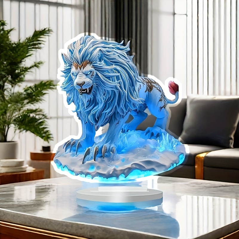 

2d Flat Classic Lion Statue Acrylic Decorative Sign & Plaque, 2d Flat Tabletop Decoration, Multipurpose Animal Theme For Home, Office, Cafe - No Text, Tabletop Mounting