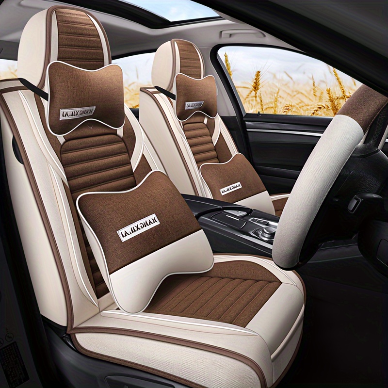 

New All-enveloped Linen Car Seat Cover, 4 Seasons Universal Supplies Winter Seat Cushion, Special Breathable Seat Cover