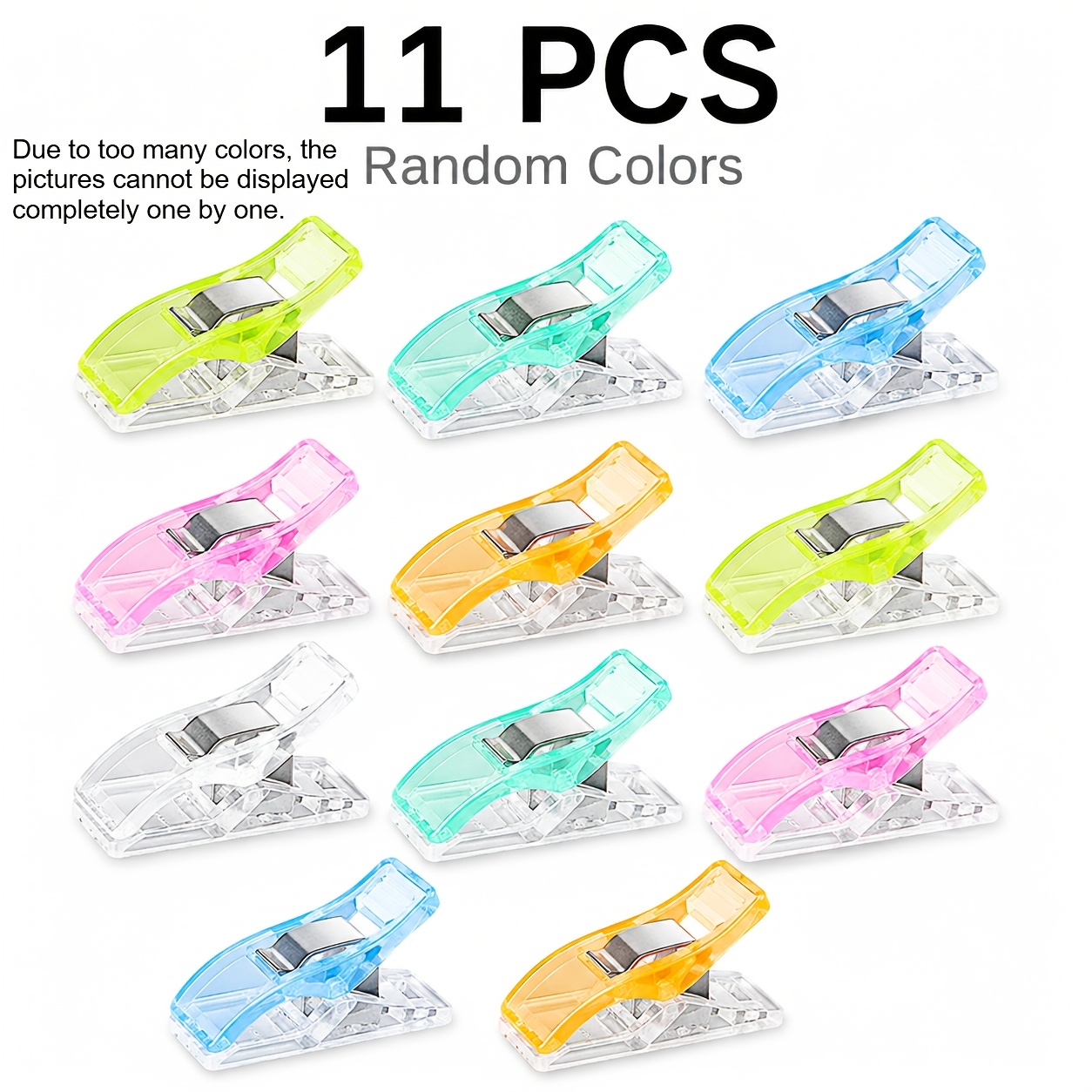 11pcs Mini Transparent Fixed Clip, Used As An Outdoor Camping Atmosphere Clip, Tent Edge Anti , Random Color
