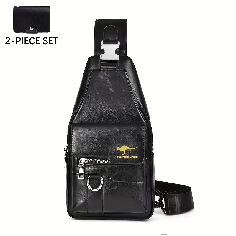 TEMU New Wear-resistant Men's Crossbody Bags, Handbags, Shoulder Bags, And Chest Bags, Made Of Durable Fabric, With Large Capacity For Easy Carrying,