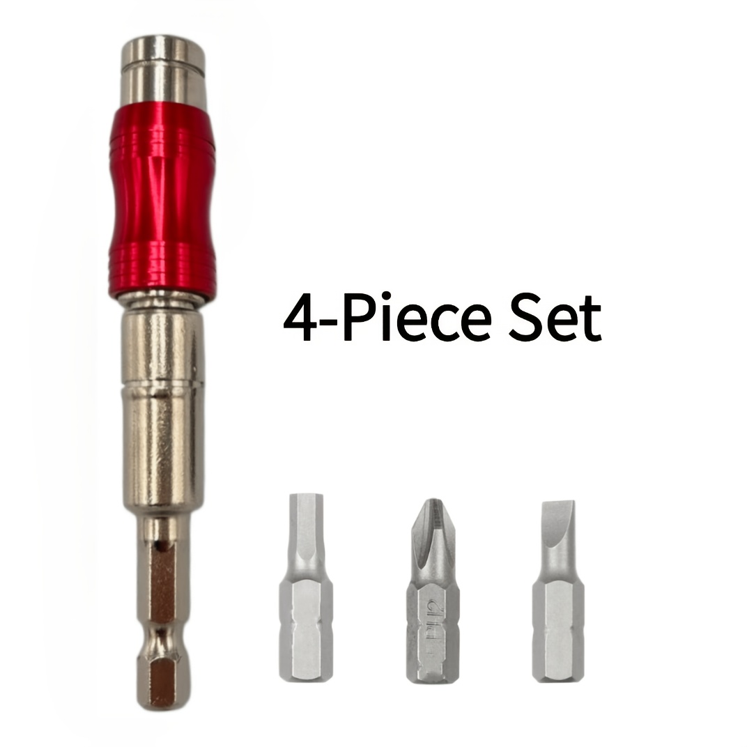 TEMU Set pezzi - Set di supporti per testine cacciavite regolabili con di 20 gradi, dotato di 3 testine per cacciavite, di estensione magnetica, per