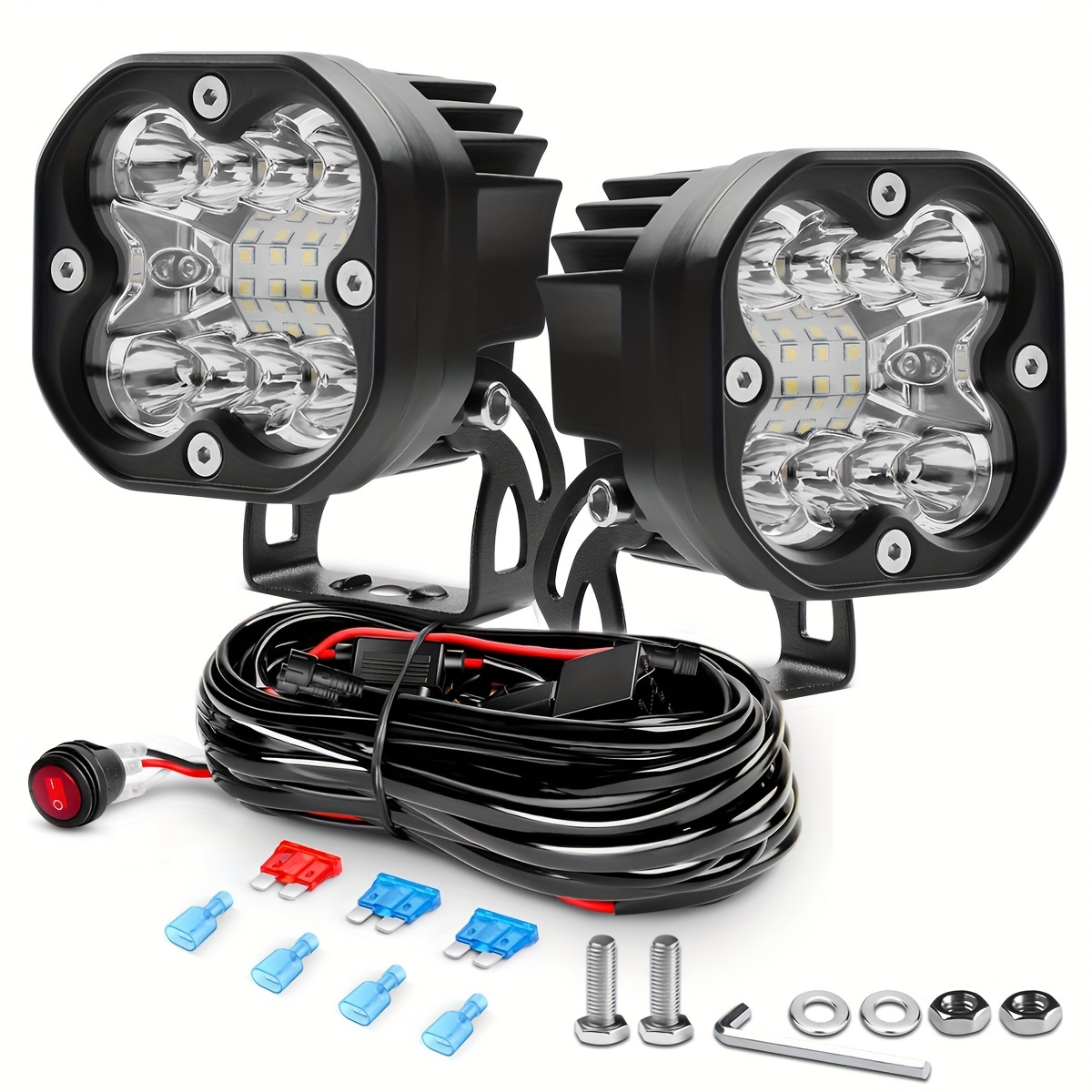 1pc/2pcs 12v 24v Luces Led Motocicleta Foco Luz Alta/baja - Temu