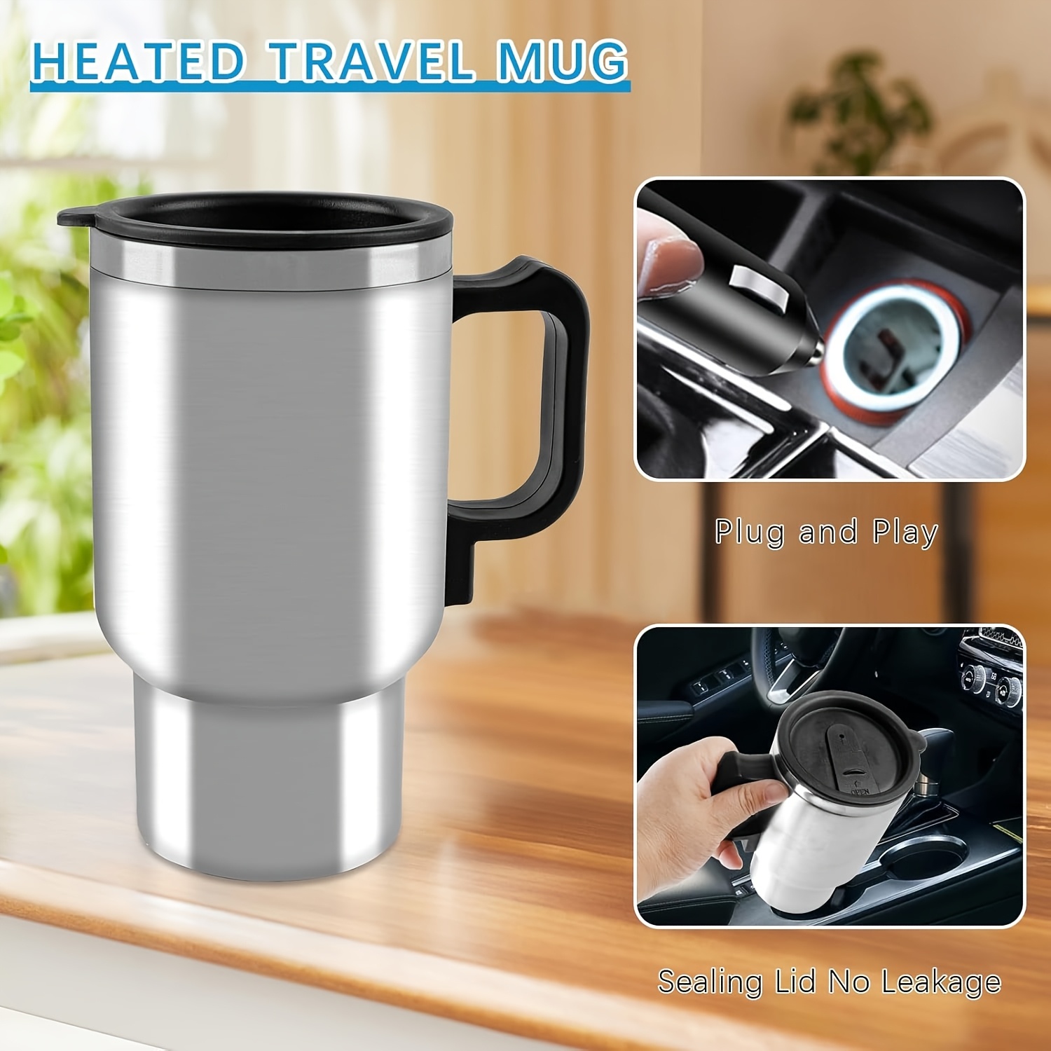 12v 450ml stainless steel electric travel heating cup car - Temu