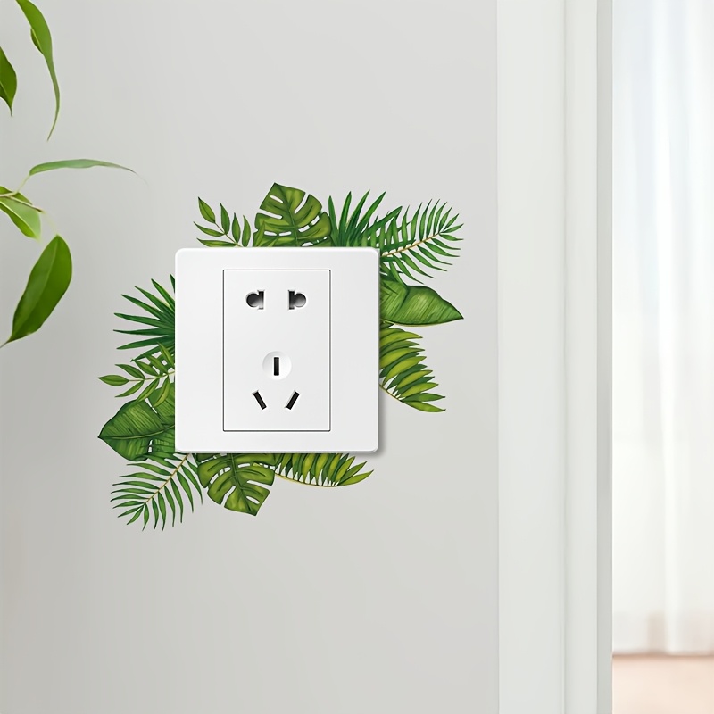 Self-adhesive Leaf Wall Stickers Compatible For Switch Plates & Walls - Removable Contemporary Pvc Decals With Monstera, Banana Leaf Patterns - , Residue-free Removal For Renters, Diy (no
