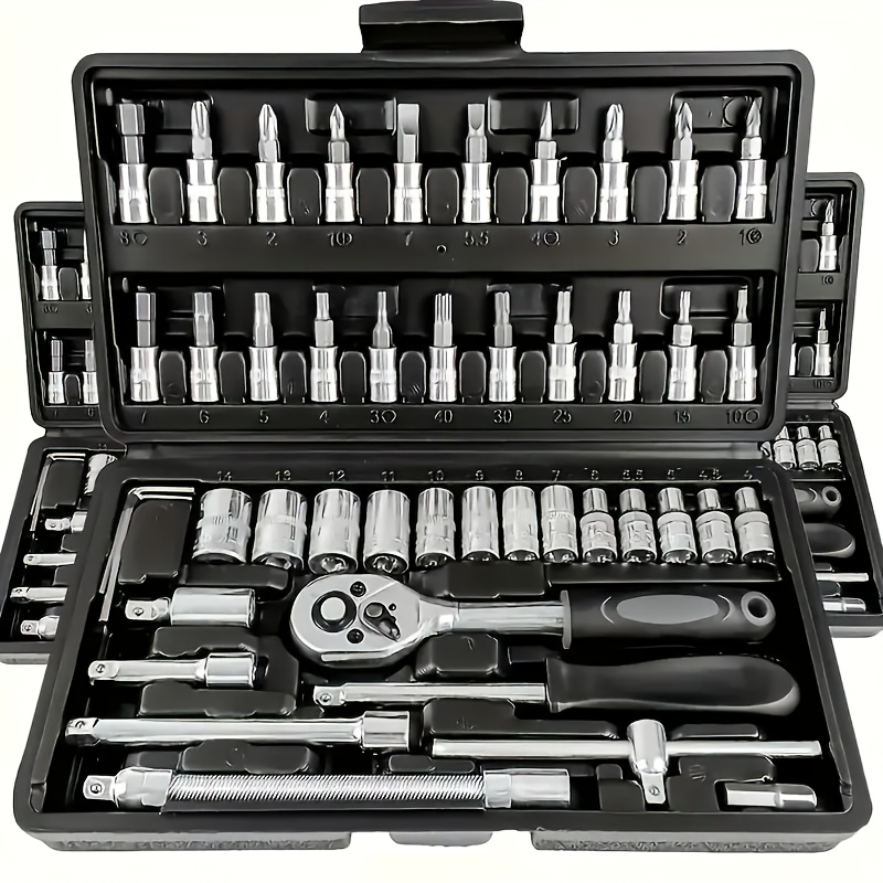 

A Set Of 46/150pcs Upgraded Auto Repair Tool Set, Tool Set, Maintenance, Suitable For Automotive And Industrial Maintenance Tool Combination Set, Suitable For Motorcycle And Car Repair.