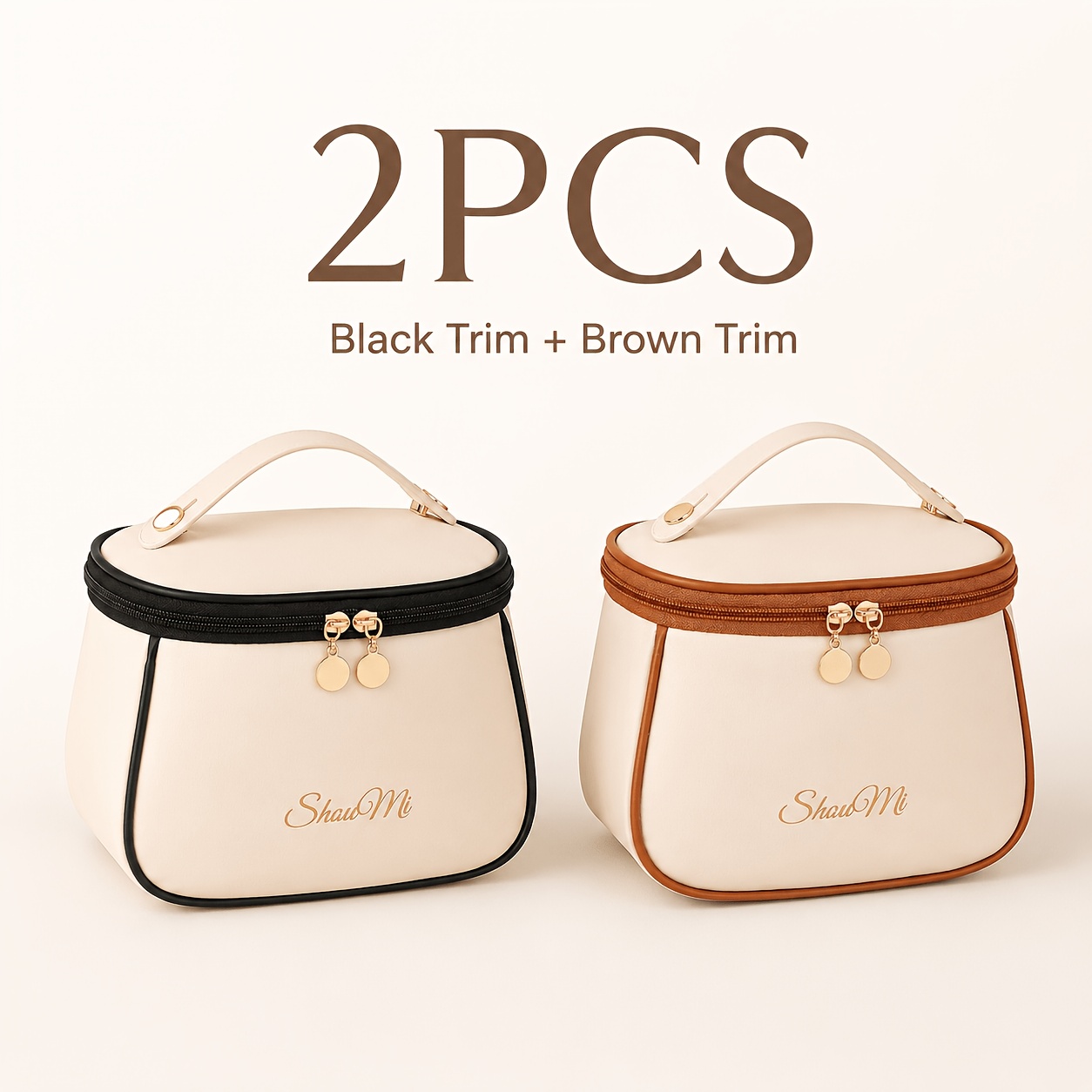 TEMU Set borse da toilette da viaggio, organizer per trucco portatile di grande capacit� con porta pennelli, borsa portaoggetti multi-scomparto per