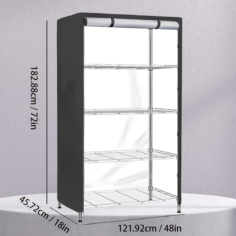 TEMU Heavy-duty Shelf Dust Cover, Rack Dust Cover, High-quality Oxford Cloth Material, With Zipper Design, Used For Metal Racks, Storage Racks, Easy
